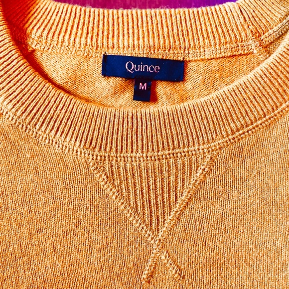 Quince brand mustard cashmere sweatshirt, size M - Picture 3 of 3